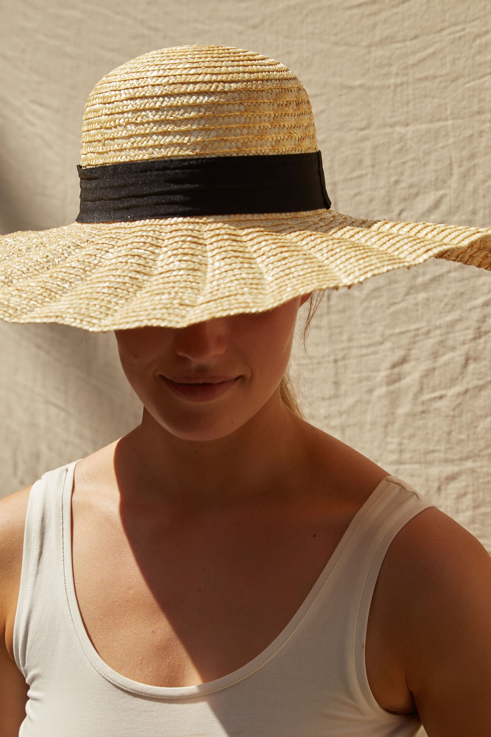 Louche Wave Wide Brimmed Straw Hat - Styled