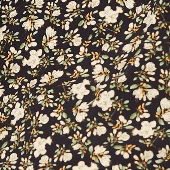 Leonie Winter Garden Print Long Sleeved Midi Shirt Dress - Fabric & Print Detail