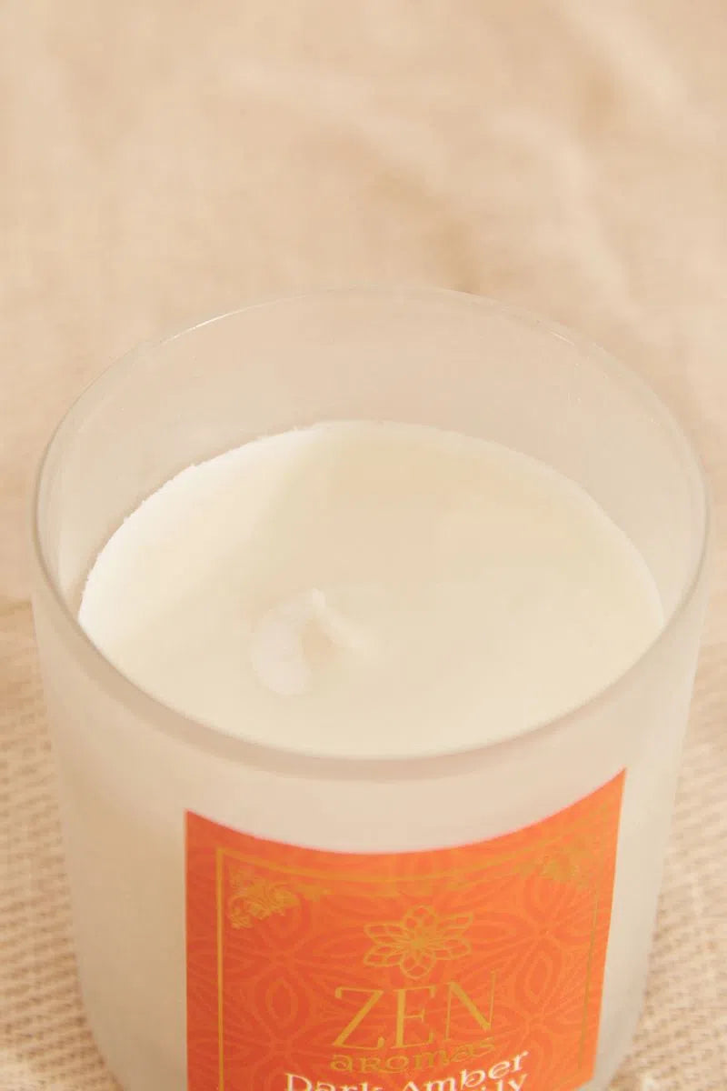 Dark Amber, Ginger and Lily Scented Zen Candle