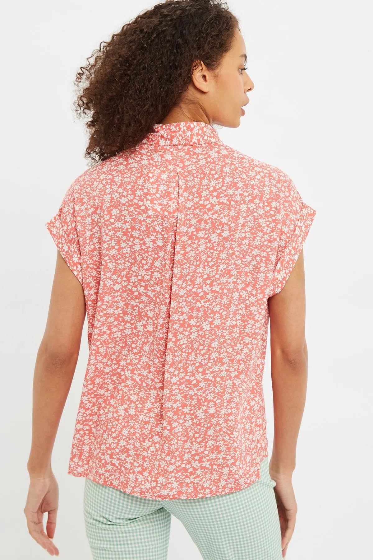 Louche Abinaya Micro Blossom Print Shirt In Pink