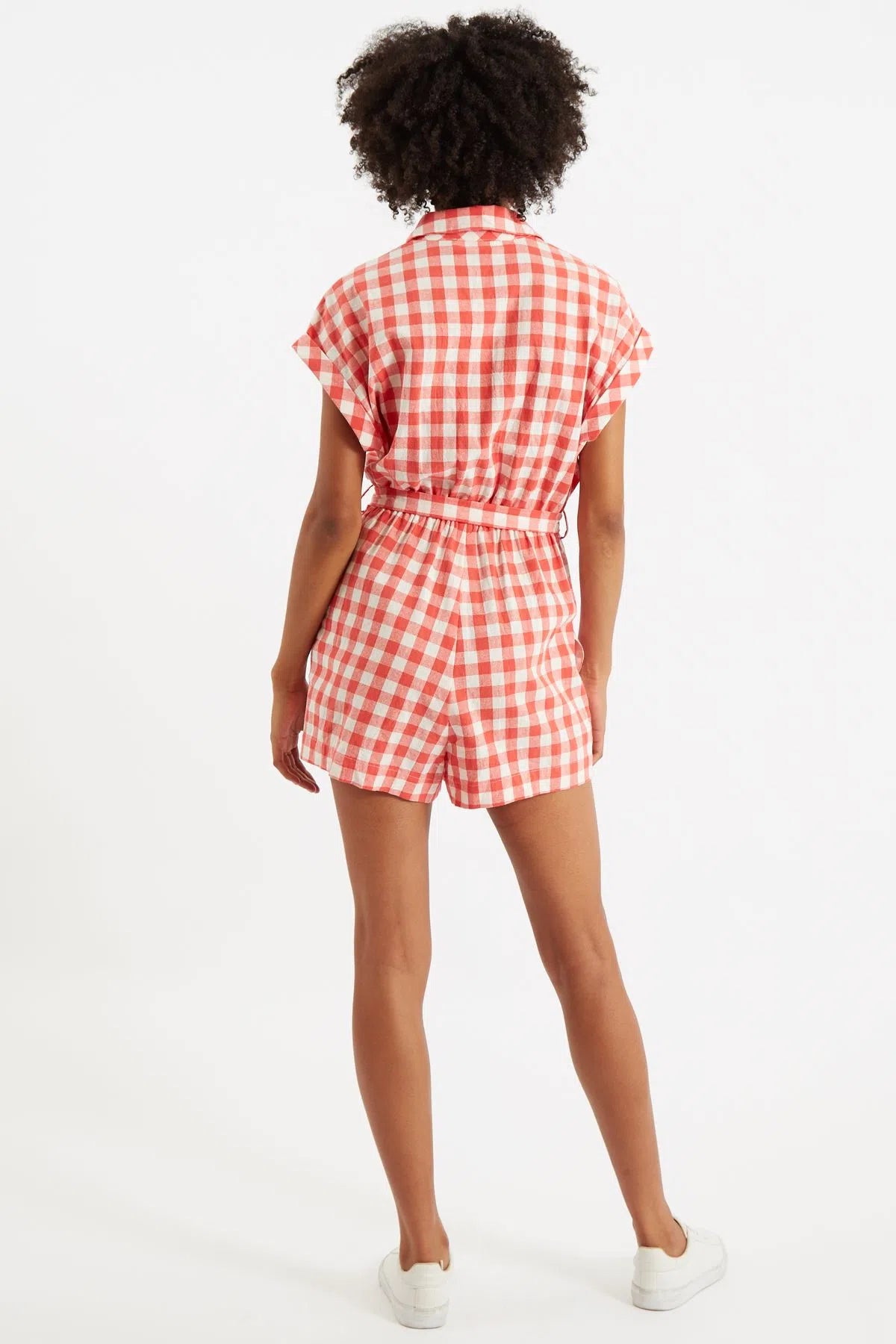 Louche Addie Picnic Check Playsuit In Red