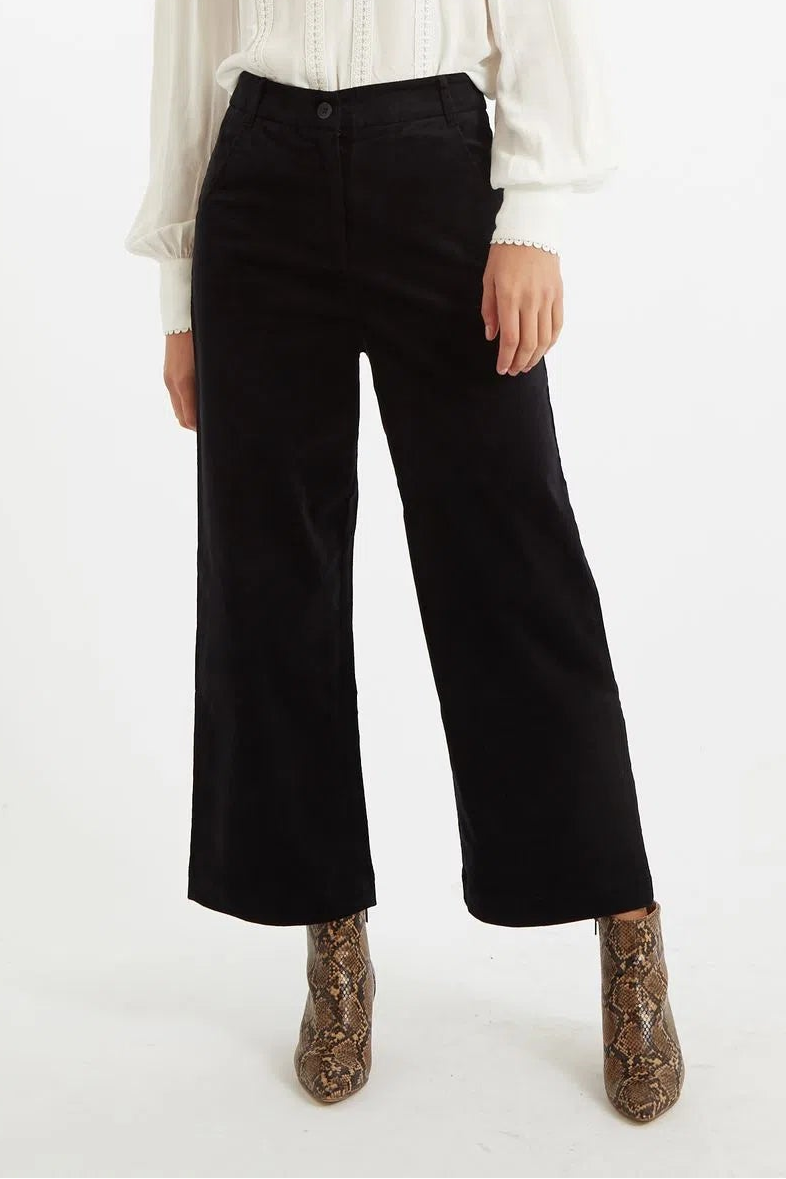 Tim Baby Cord Straight Cut Trousers - Black - Detail 4