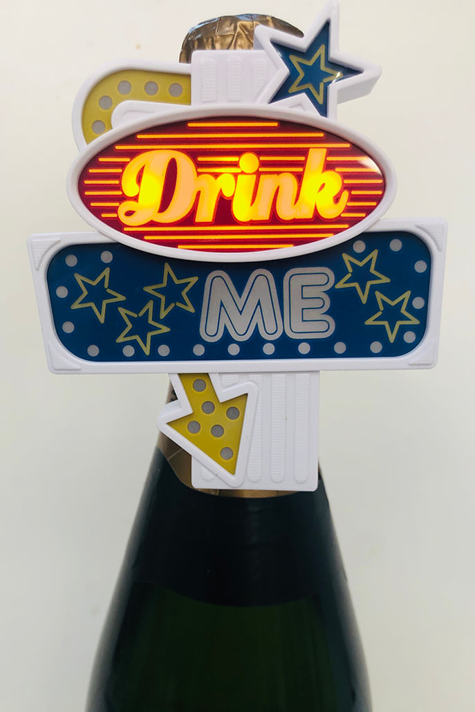 Drink Me Flashing Bottle Topper