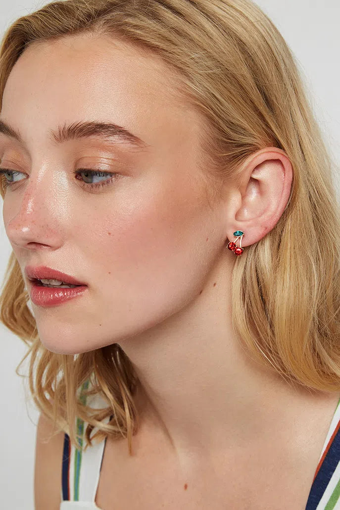 Louche Etta Cherry Stud Earring Gold