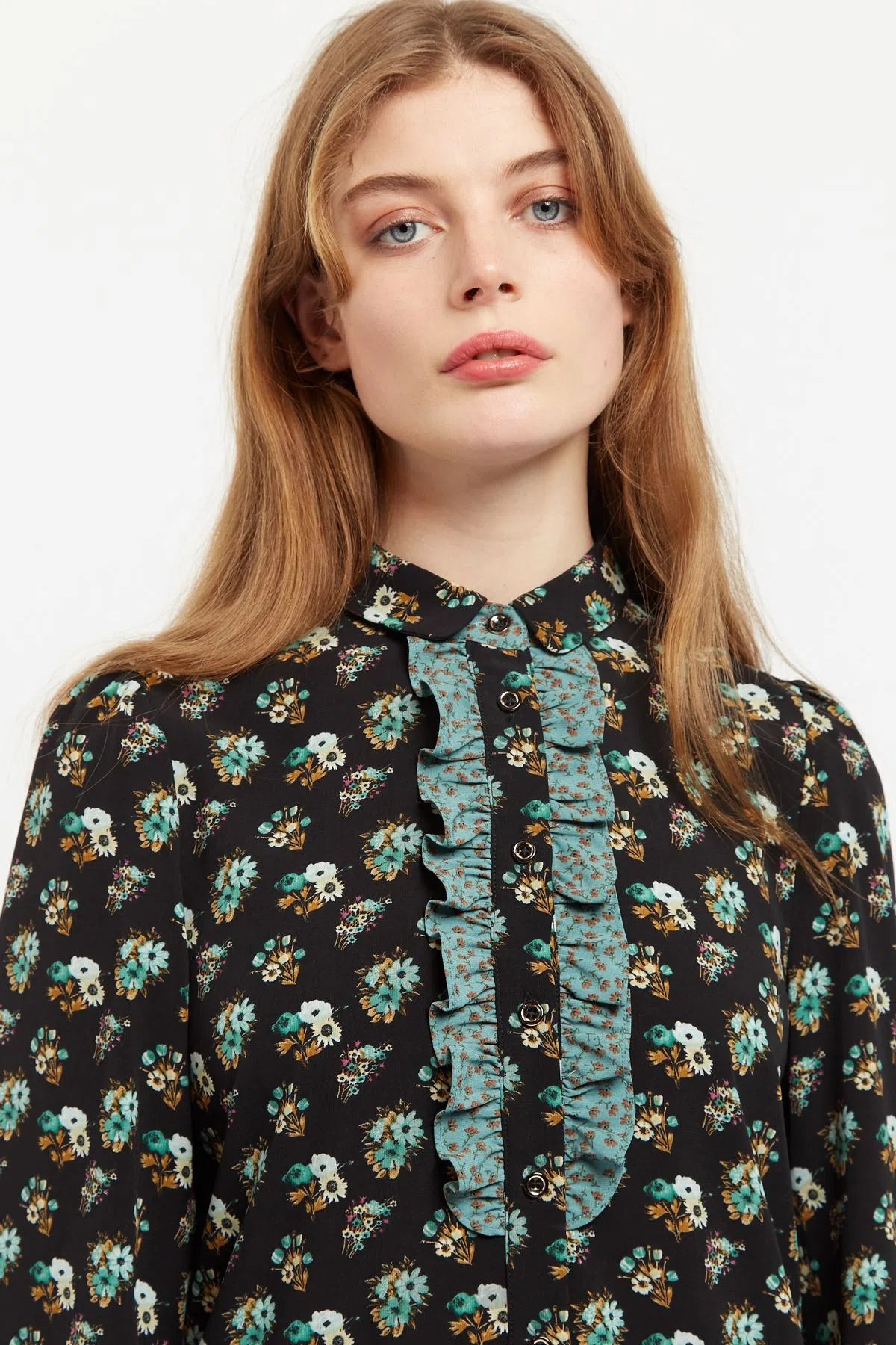 Louche Gisla  Posy Patchwork Print Long Sleeve Blouse