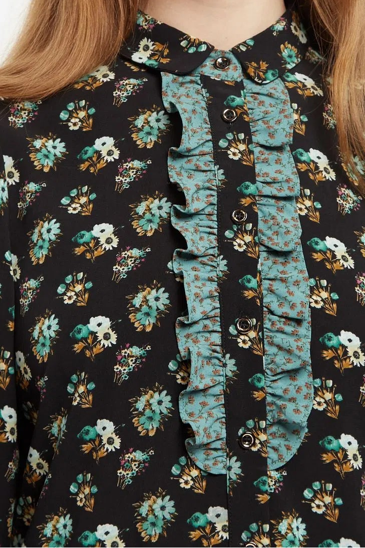 Louche Gisla Posy Patchwork Print Long Sleeve Blouse