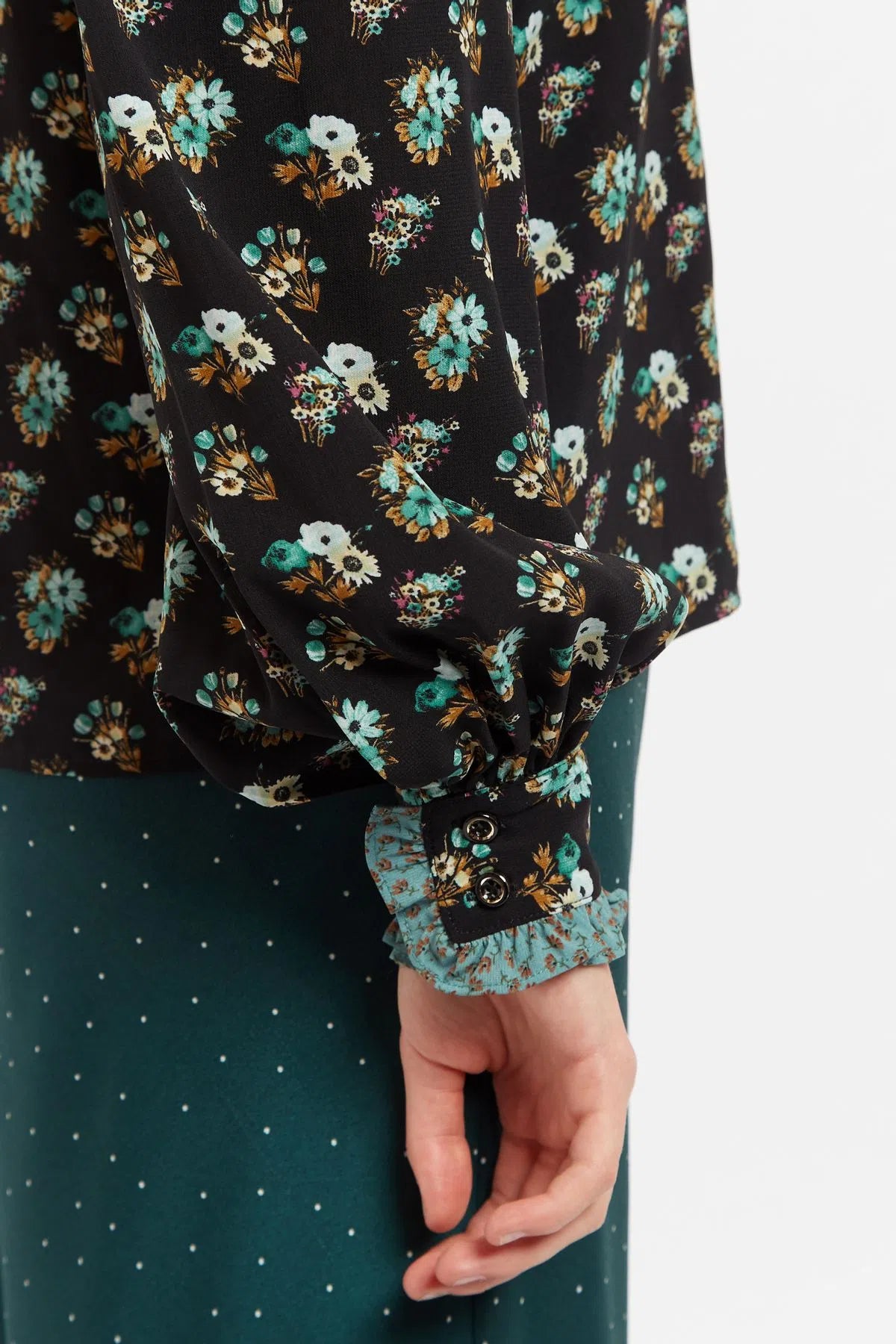 Louche Gisla Posy Patchwork Print Long Sleeve Blouse