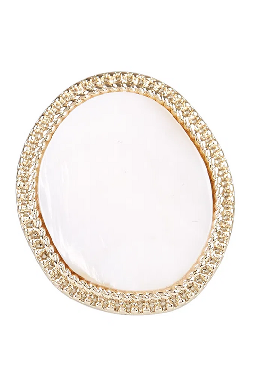 Julia White Shell Ring - Gold