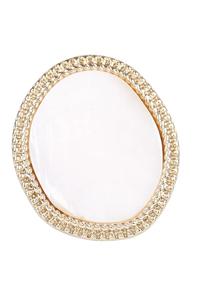 Julia White Shell Ring - Gold