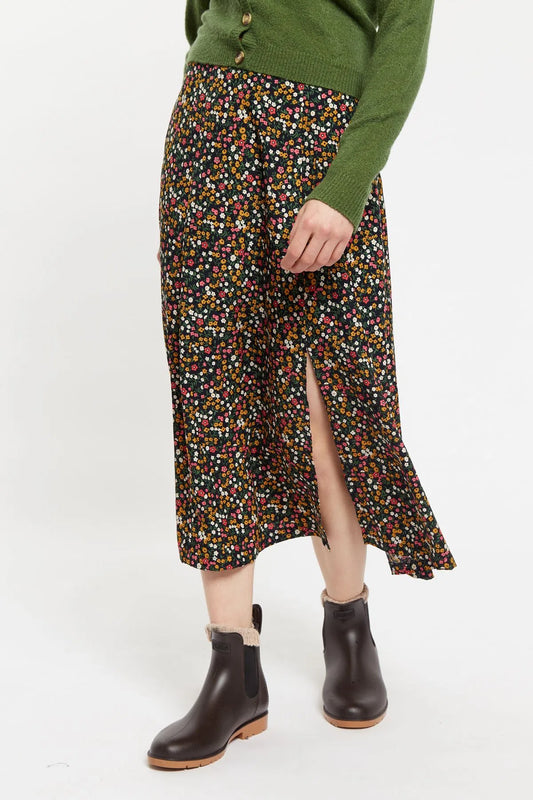 Louche Kiyo Dippy Ditsy Print Midi Skirt