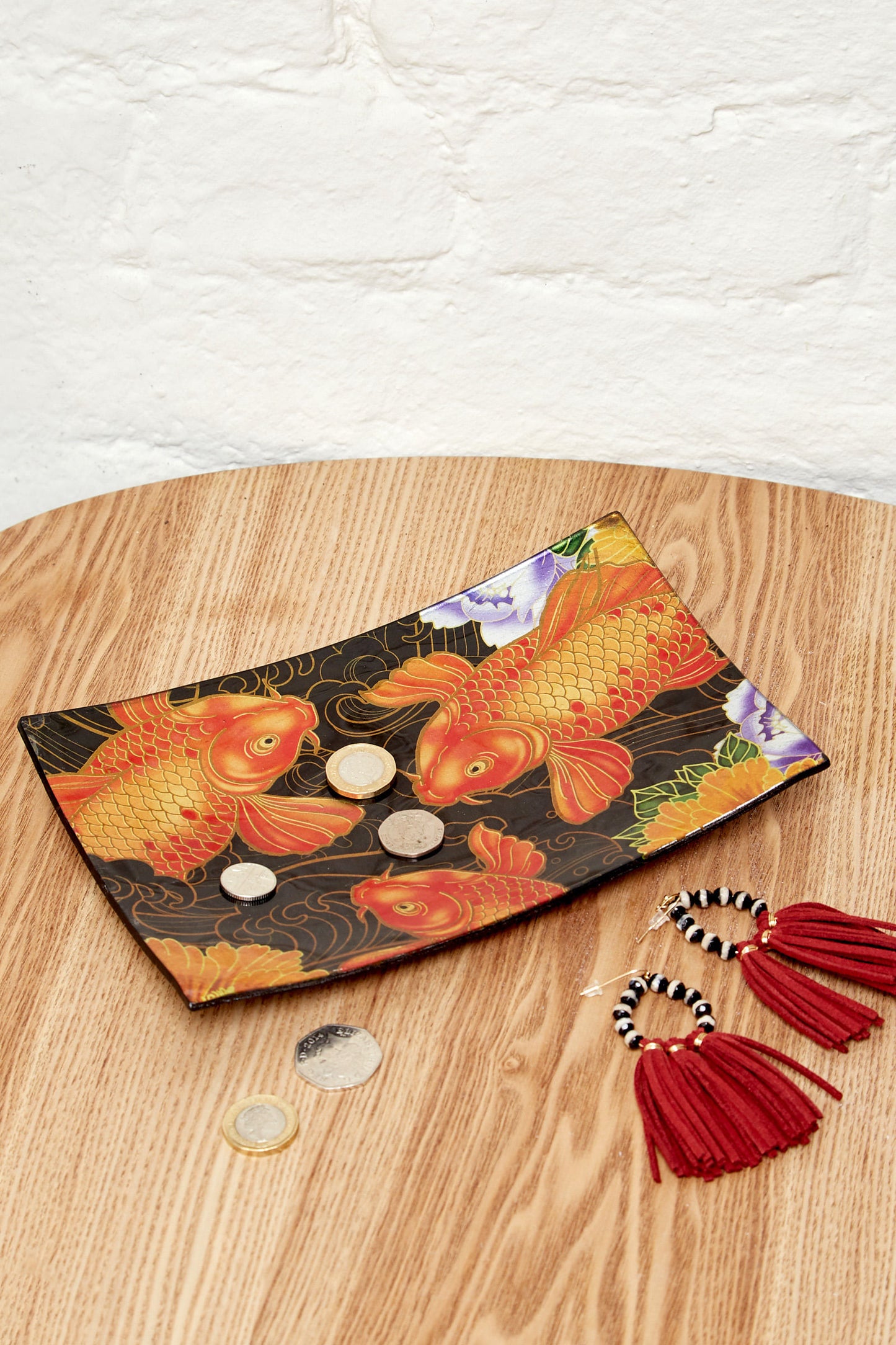 Koi Fish Trinket Tray Purple