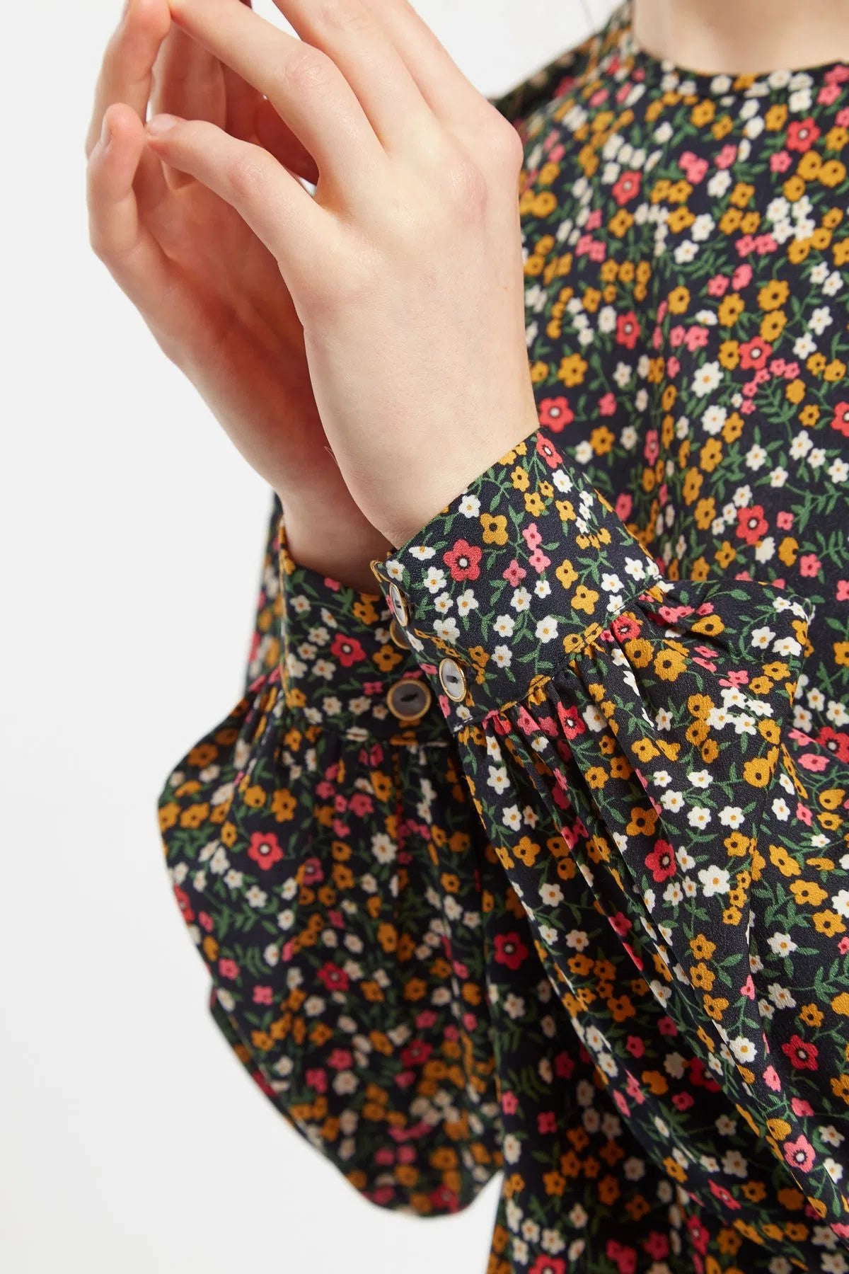 Lima Dippy Ditsy Print Long Sleeve Blouse