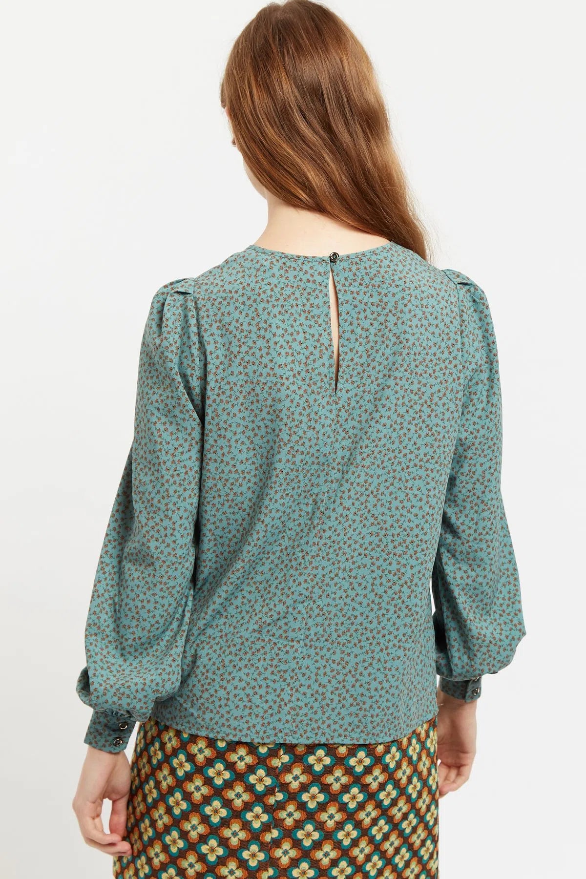 Lima Posy Patchwork Print Long Sleeve Blouse