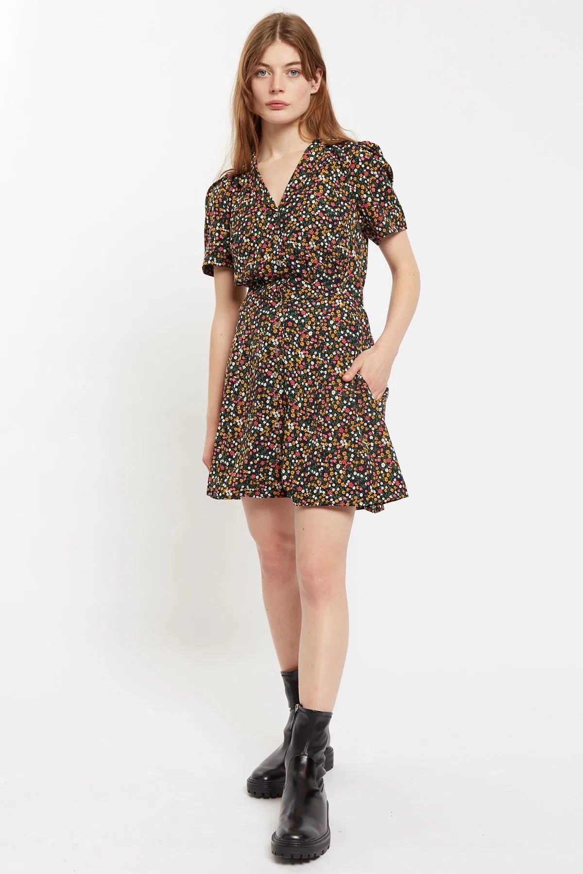 Louche Perry Dippy Ditsy Print Mini Shirtdress