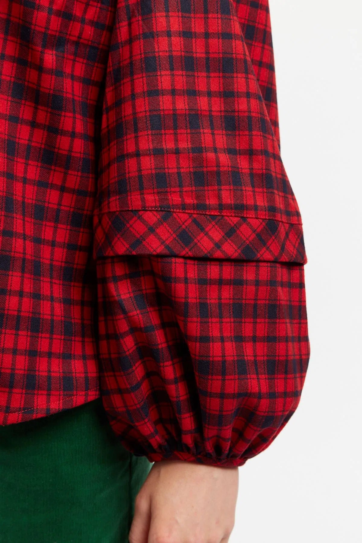 Rivka Winter Gingham Long Sleeve Blouse in Red and Black - Styled
