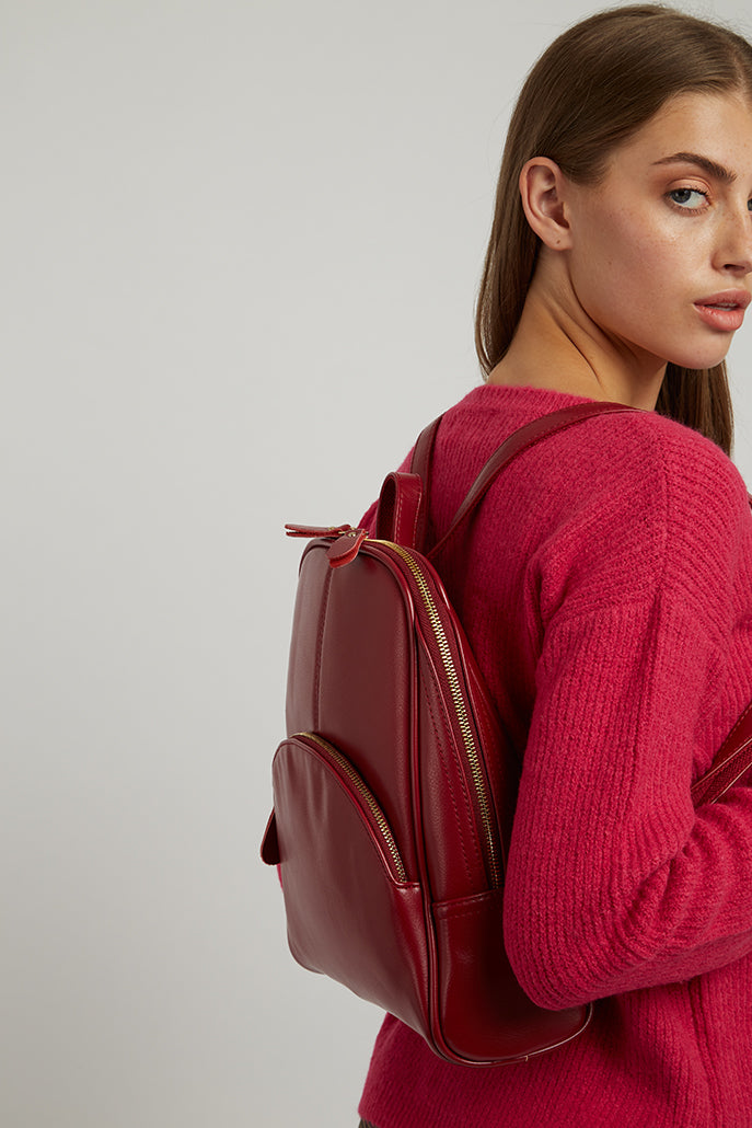 Louche Rosa 2 Pocket Back Pack - Burgundy