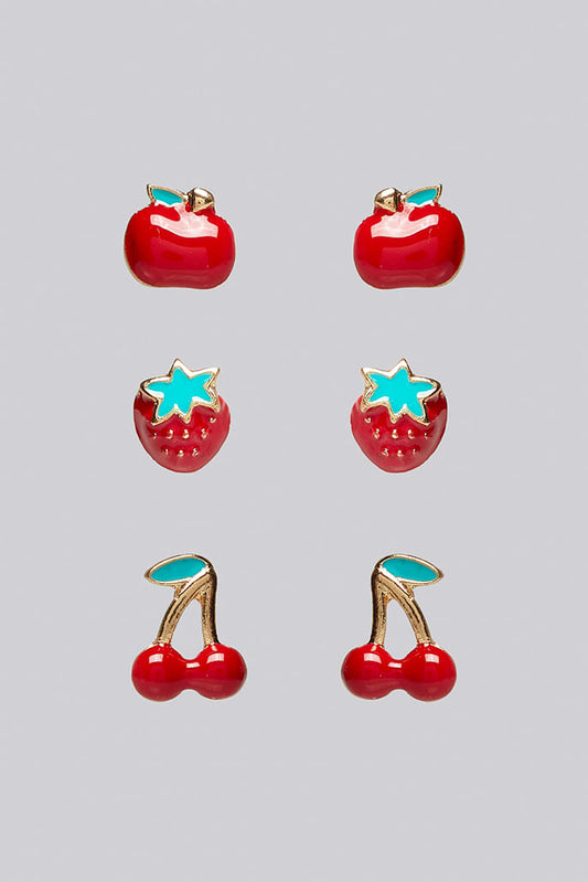 Thorn 3 Pack Fruit Stud Earrings