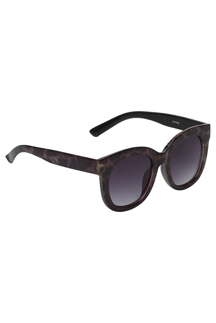 Louche Zabi Glitter Tortoise Shell Sunglasses Purple - Detail 1