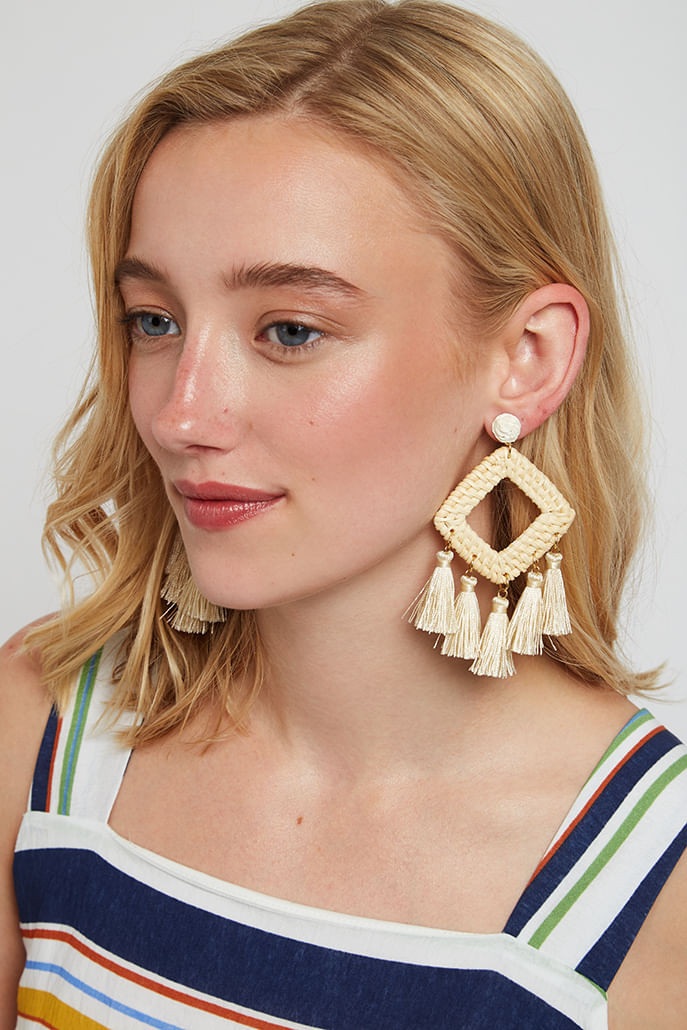 Louche Zephaniah Tassel Pendant Earring - Front