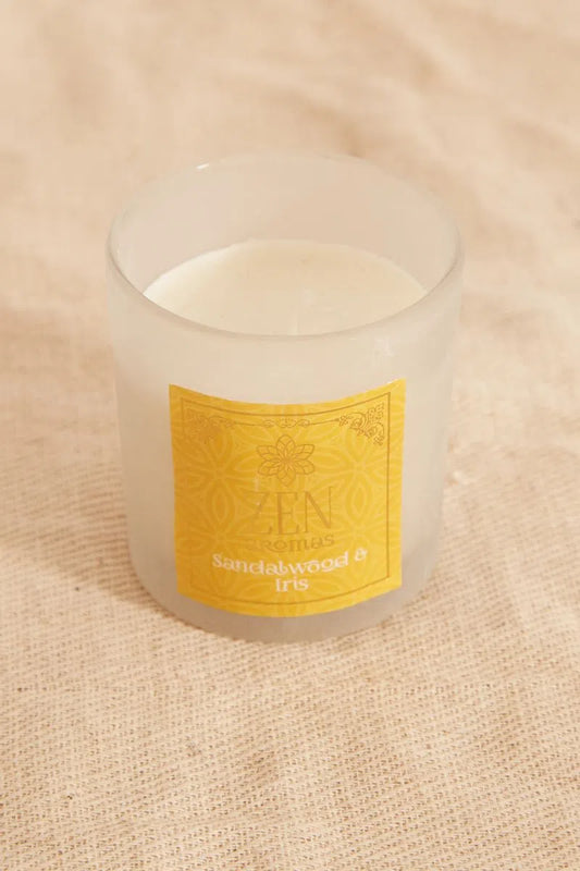 Sandalwood and Iris Scented Zen Candle