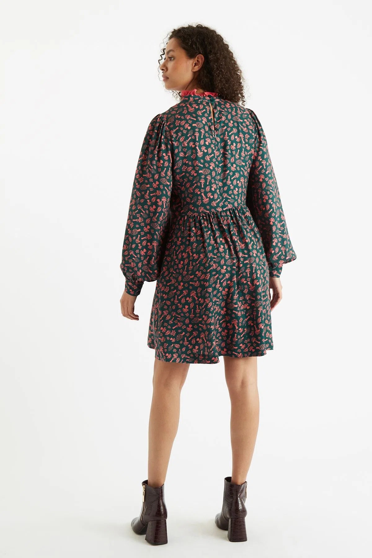 Louche Zura Mushroom Magic Print Long Sleeve Mini Dress