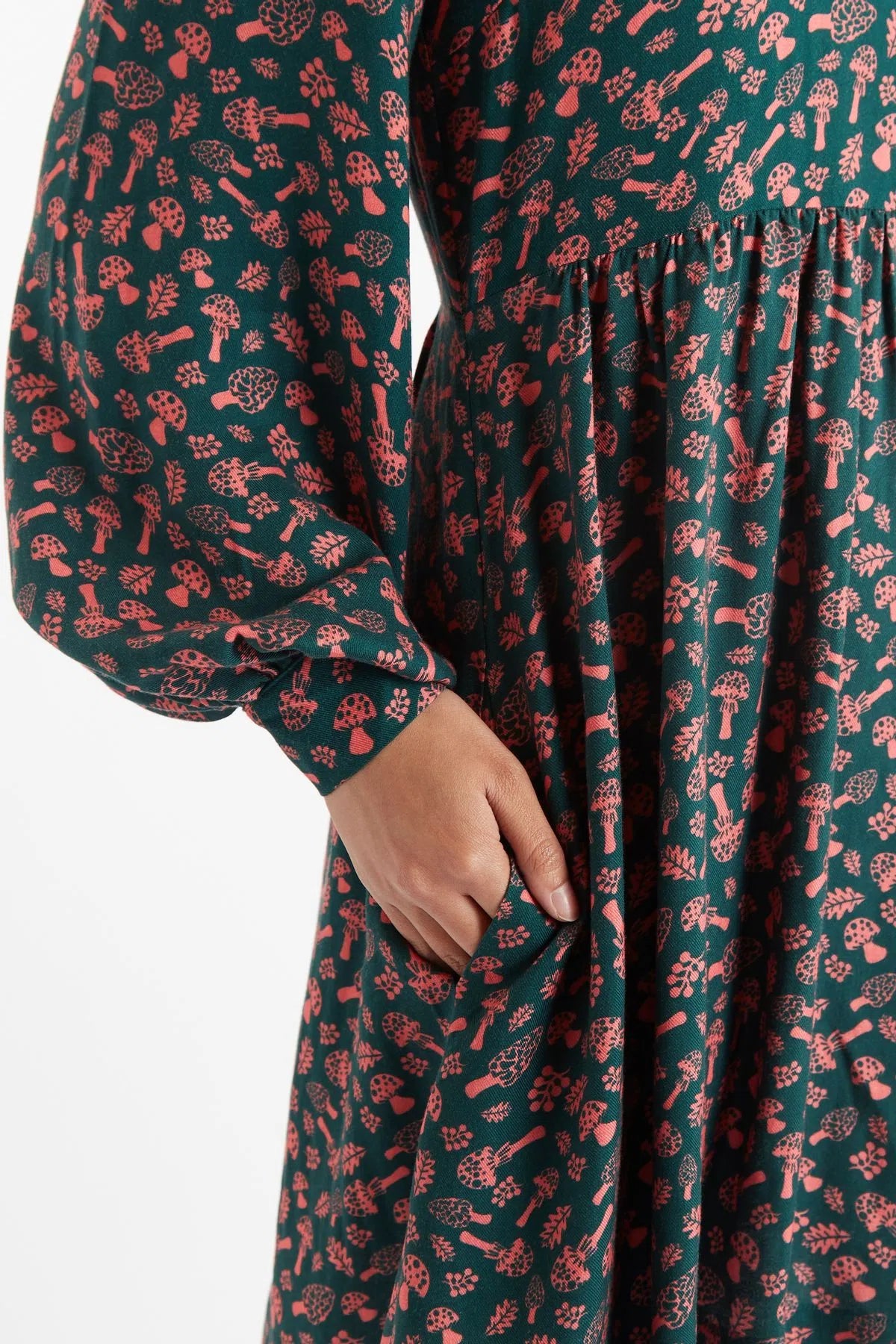 Louche Zura Mushroom Magic Print Long Sleeve Mini Dress - Detail 3