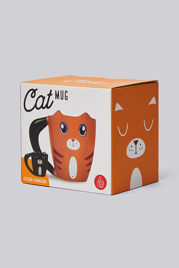 Ginger Black Cat Heat Changing Mug