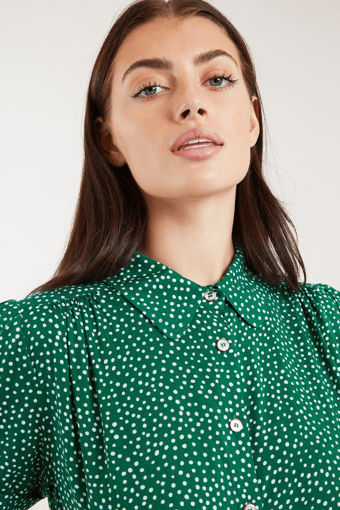 Louche Barclay Scatter Dot Print Short Sleeve Shirt - Detail 1