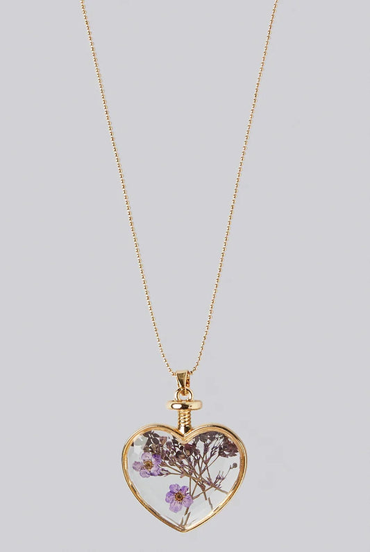Adina Flower Necklace in Purple