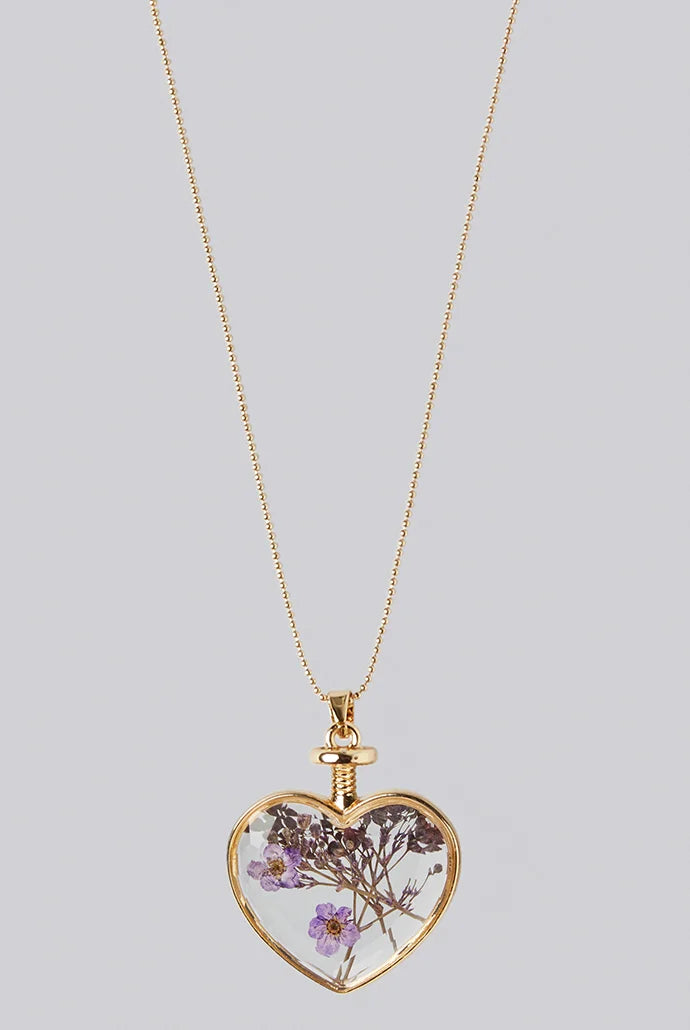 Adina Flower Necklace in Purple