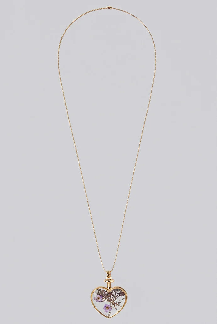 Adina Flower Necklace in Purple - Styled
