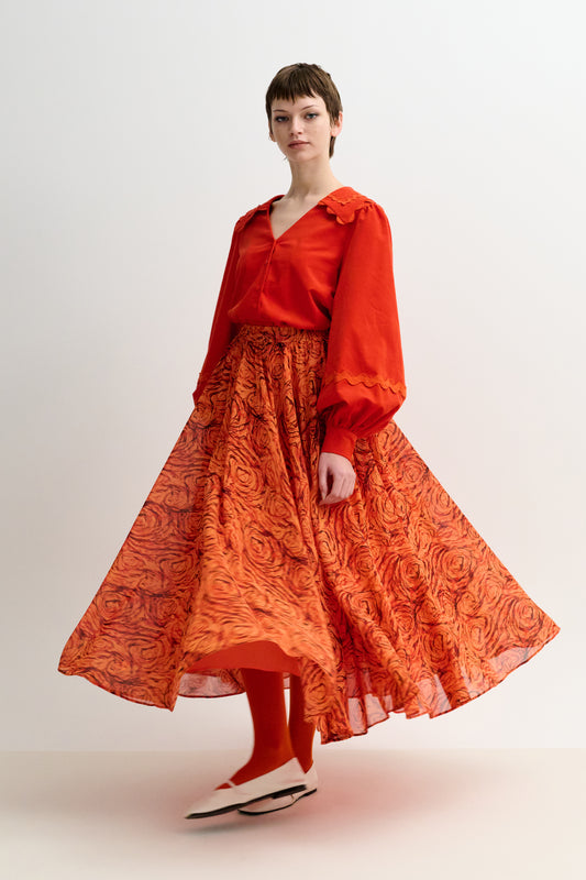 Agatha Rosechild Full Circle Maxi Skirt – Apricot