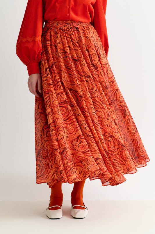 Agatha Rosechild Full Circle Maxi Skirt – Apricot