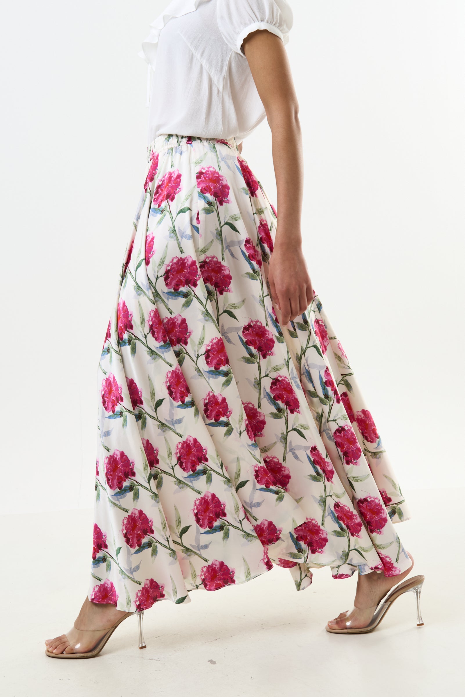 Agatha Loveflower Print Circle Maxi Skirt