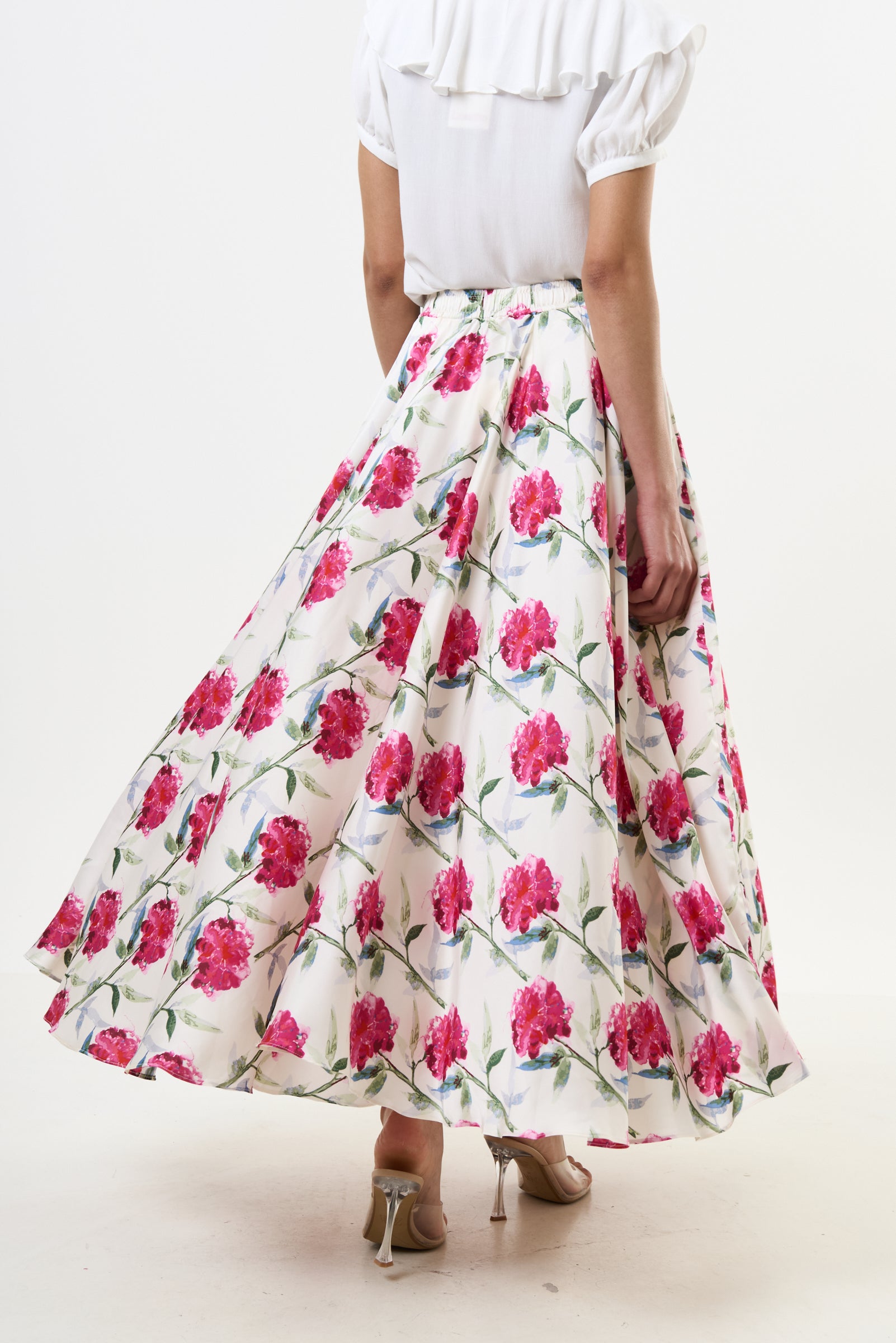 Agatha Loveflower Print Circle Maxi Skirt