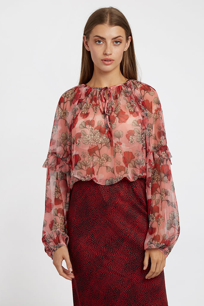 Louche Alba Hibiscus Blouse