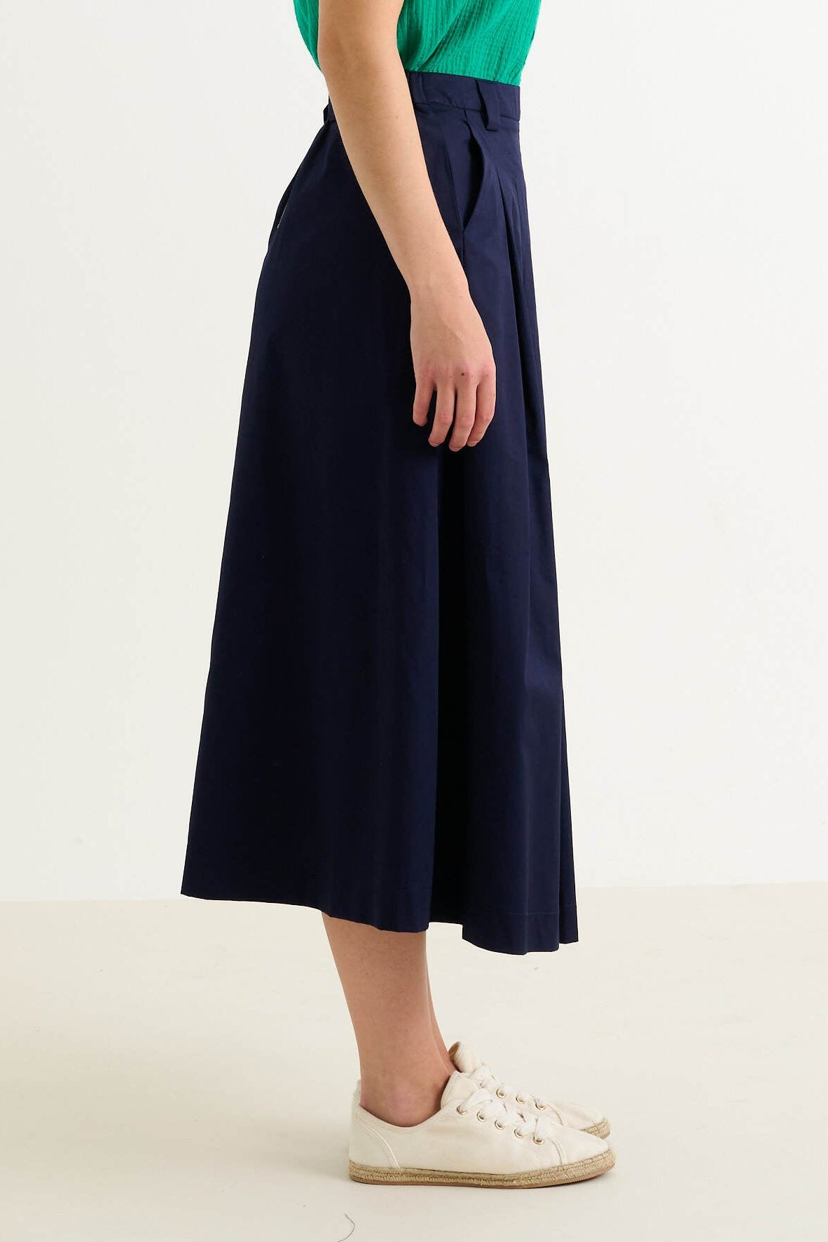 Alexia Recycled Cotton Midaxi Skirt - Navy - View 2