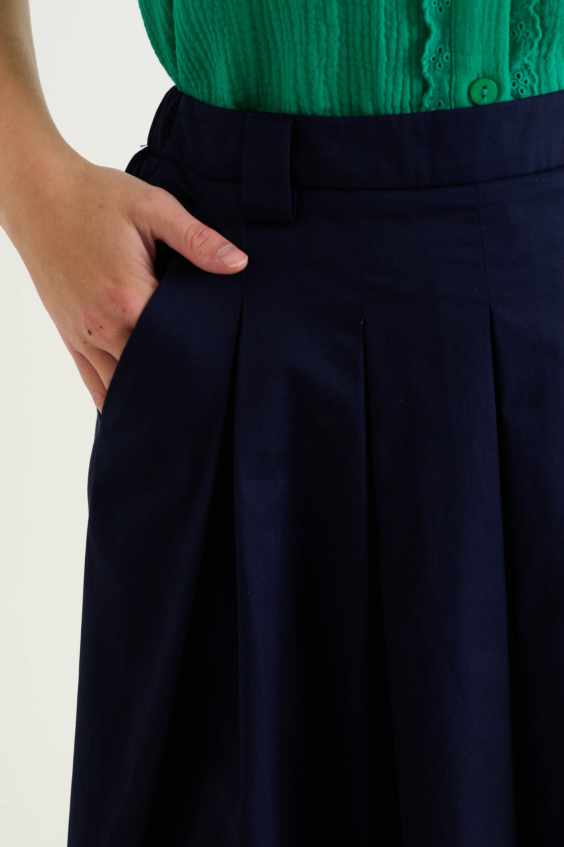 Alexia Recycled Cotton Midaxi Skirt - Navy