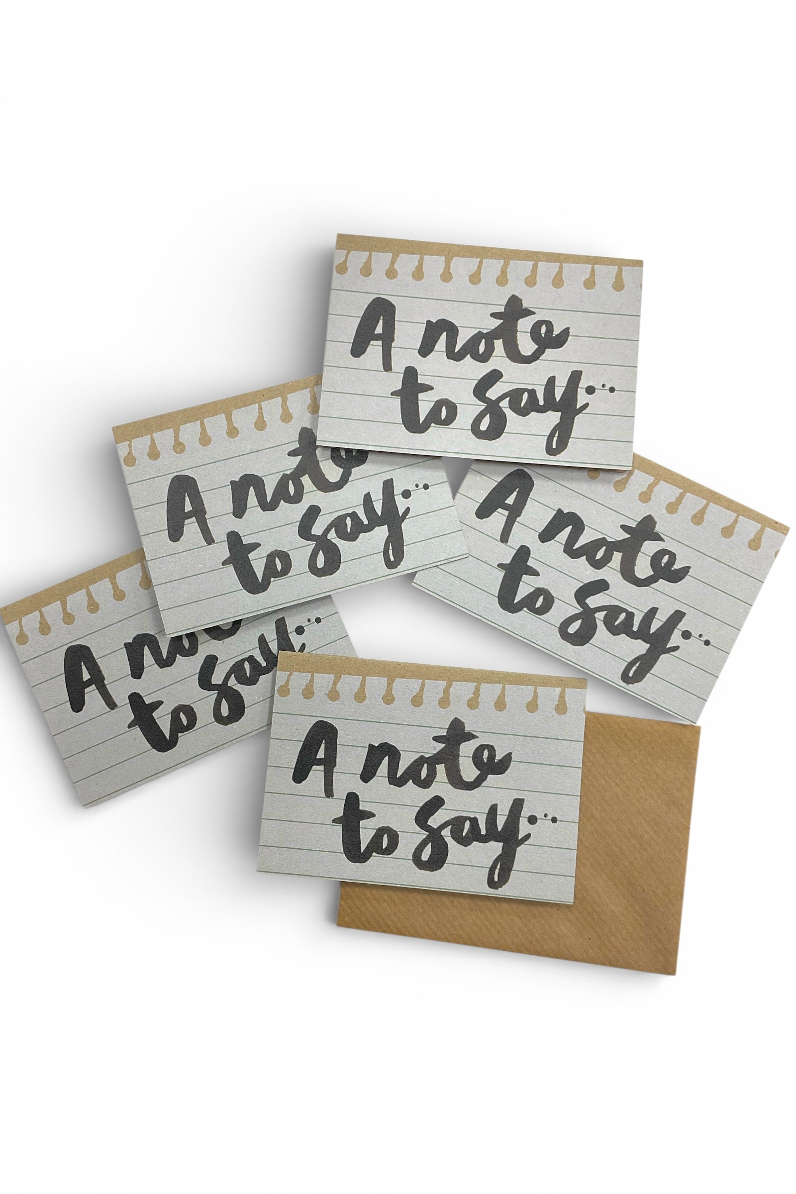 Set Of 5 A Note To Say Notecards