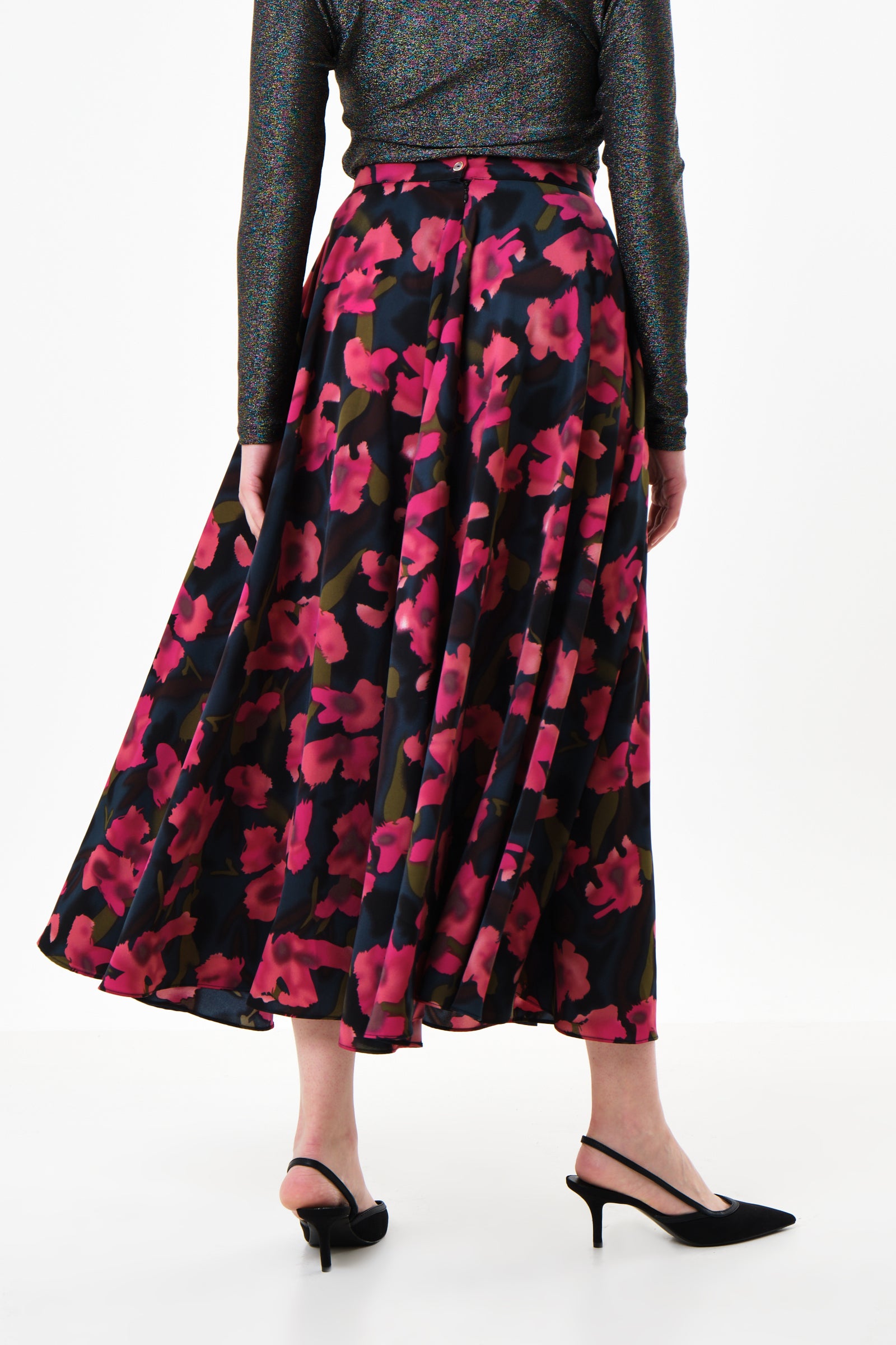 Anza Watermark Floral Print Midaxi Skirt