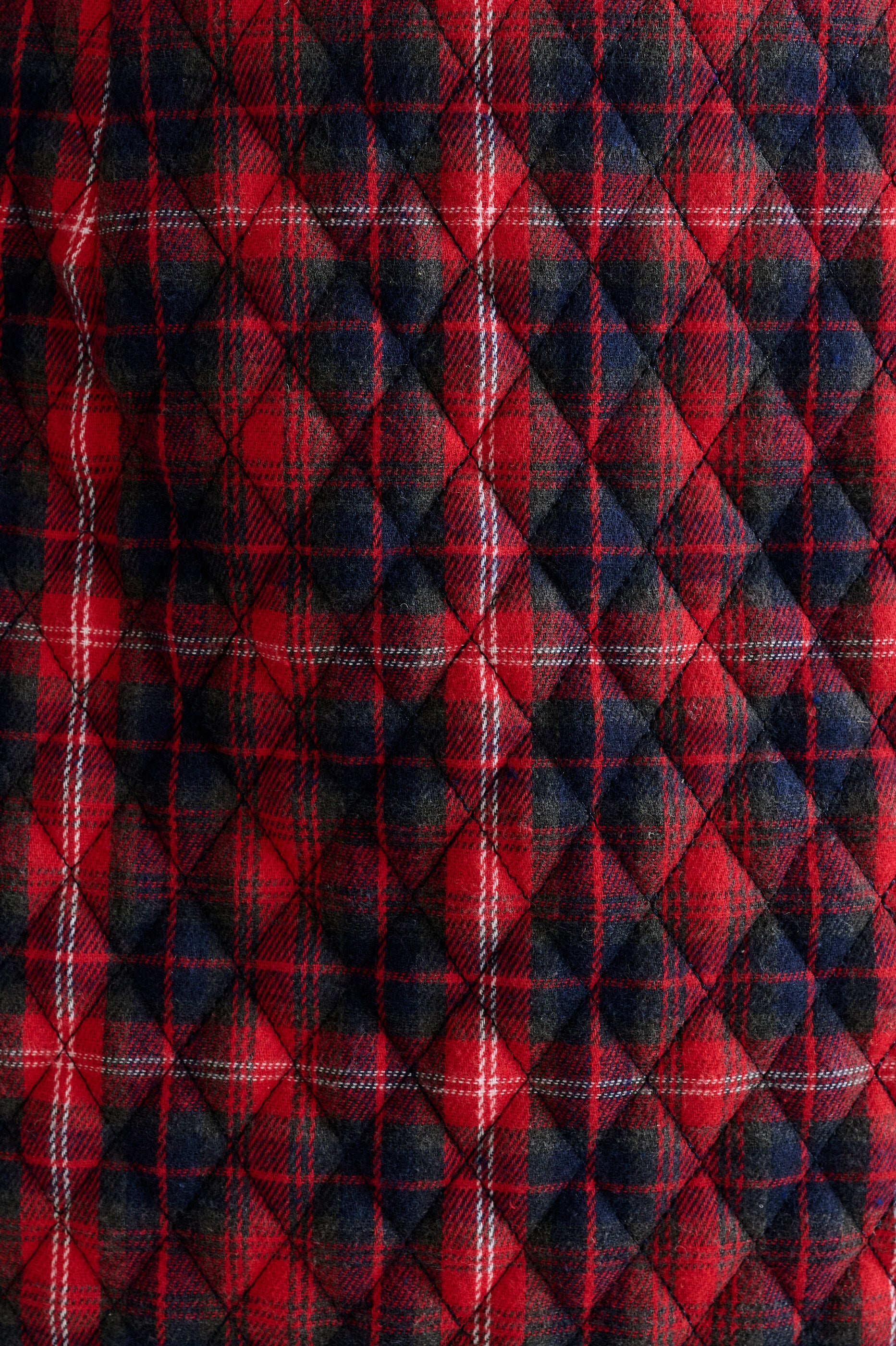 Aubin Winter Check Quilted Mini Skirt– Red - Styled