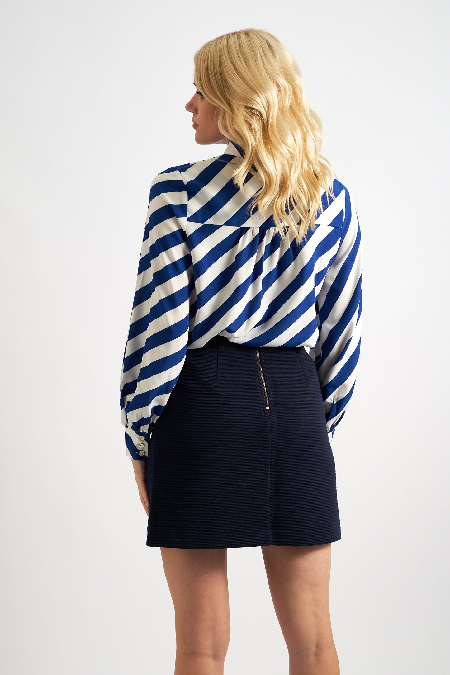 Aubin Rib Mini Skirt - Navy