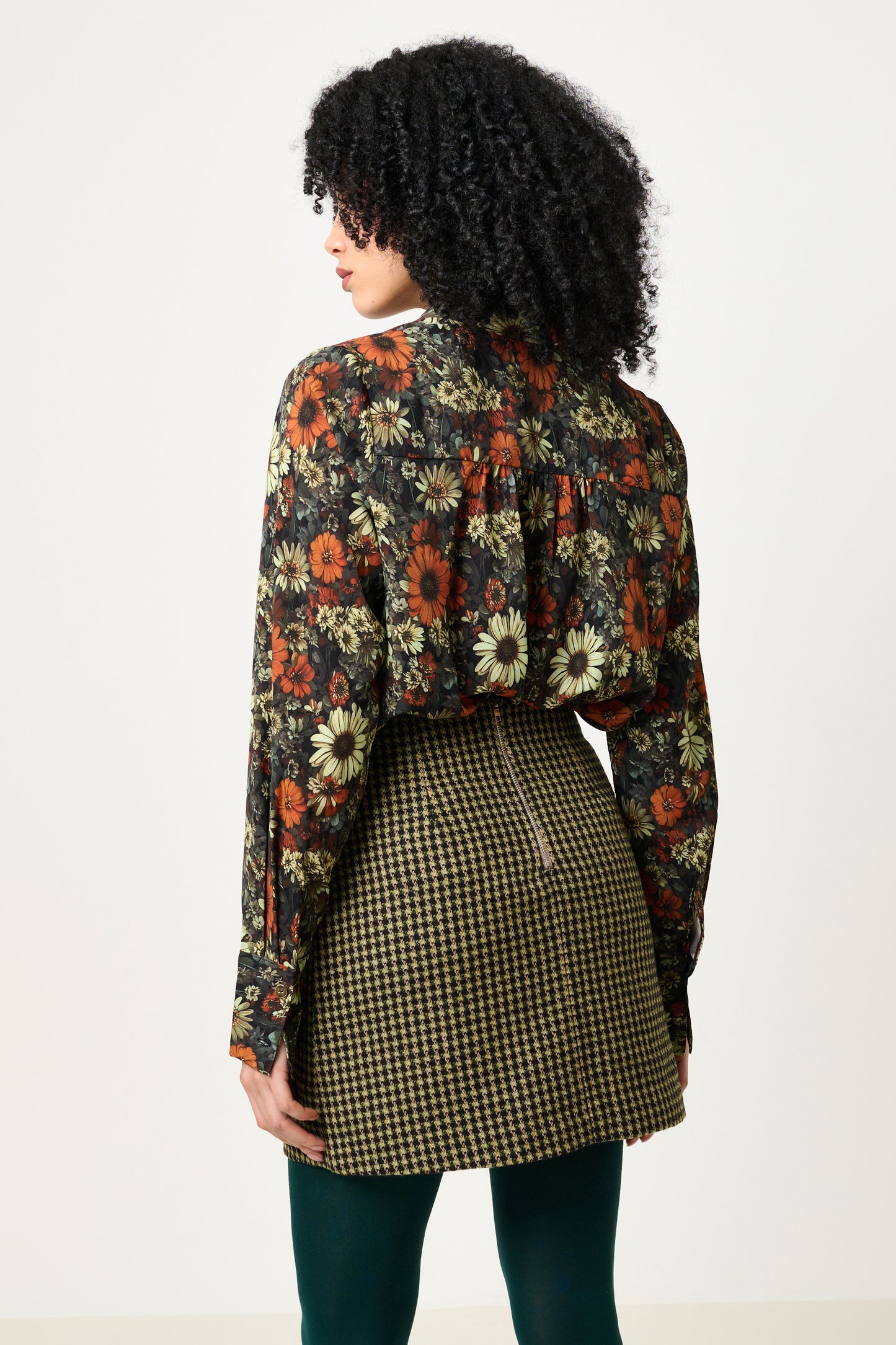 Aubin Burray A-Line Check Skirt - Fern