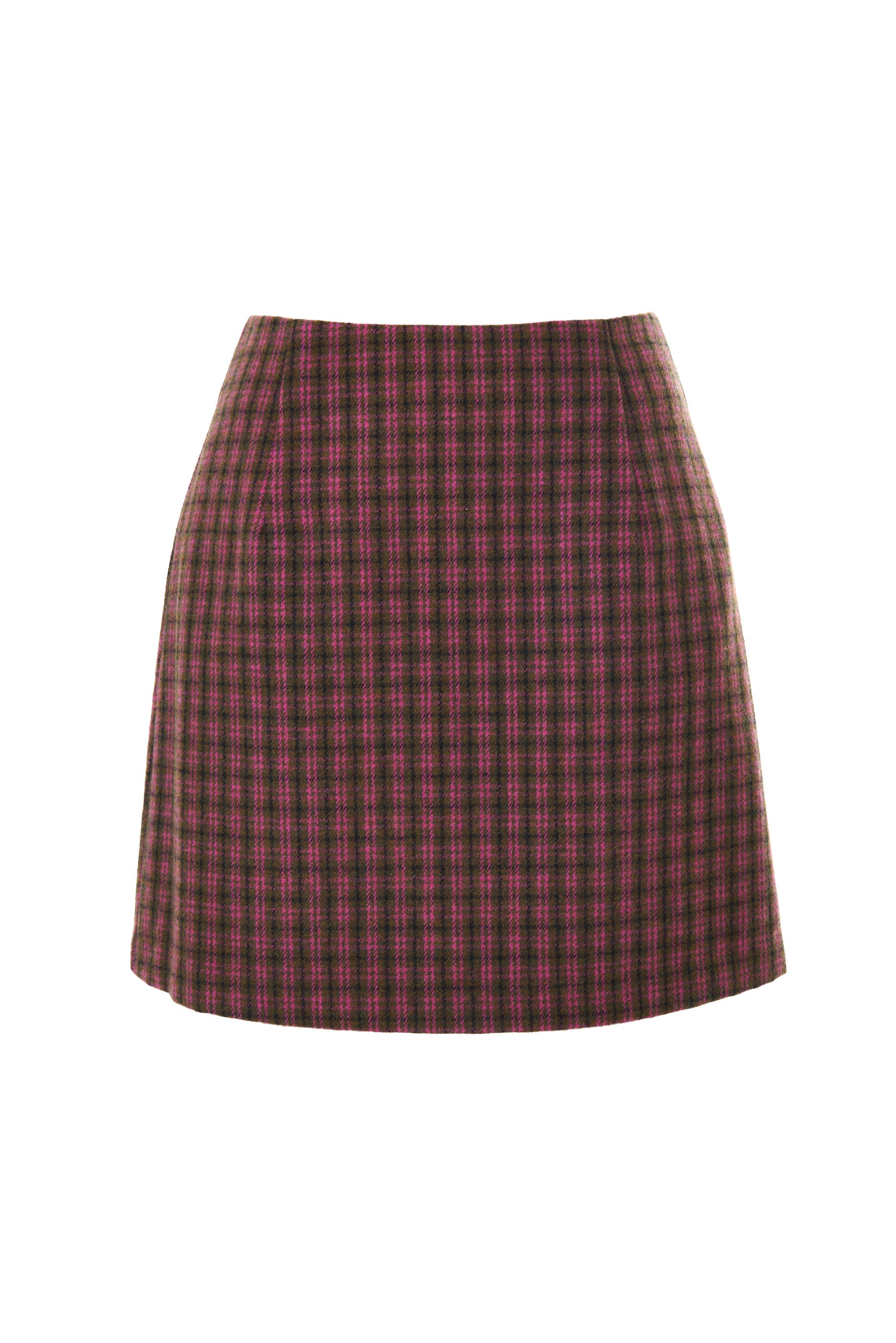 Aubin Wyoming Check A-Line Mini Skirt - Pink
