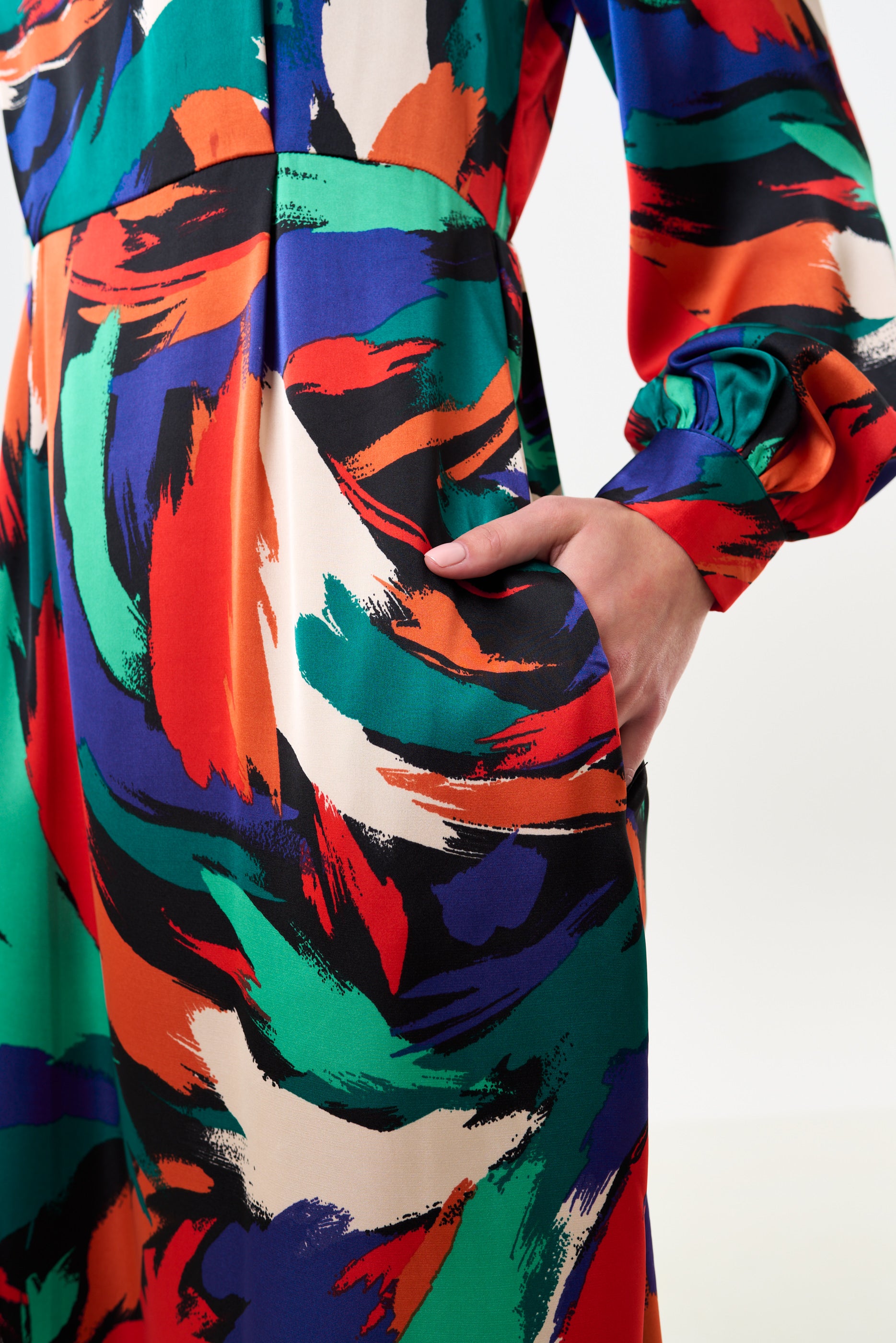 Avion Hofmann Print Long Sleeve Midi Dress - Detail 3