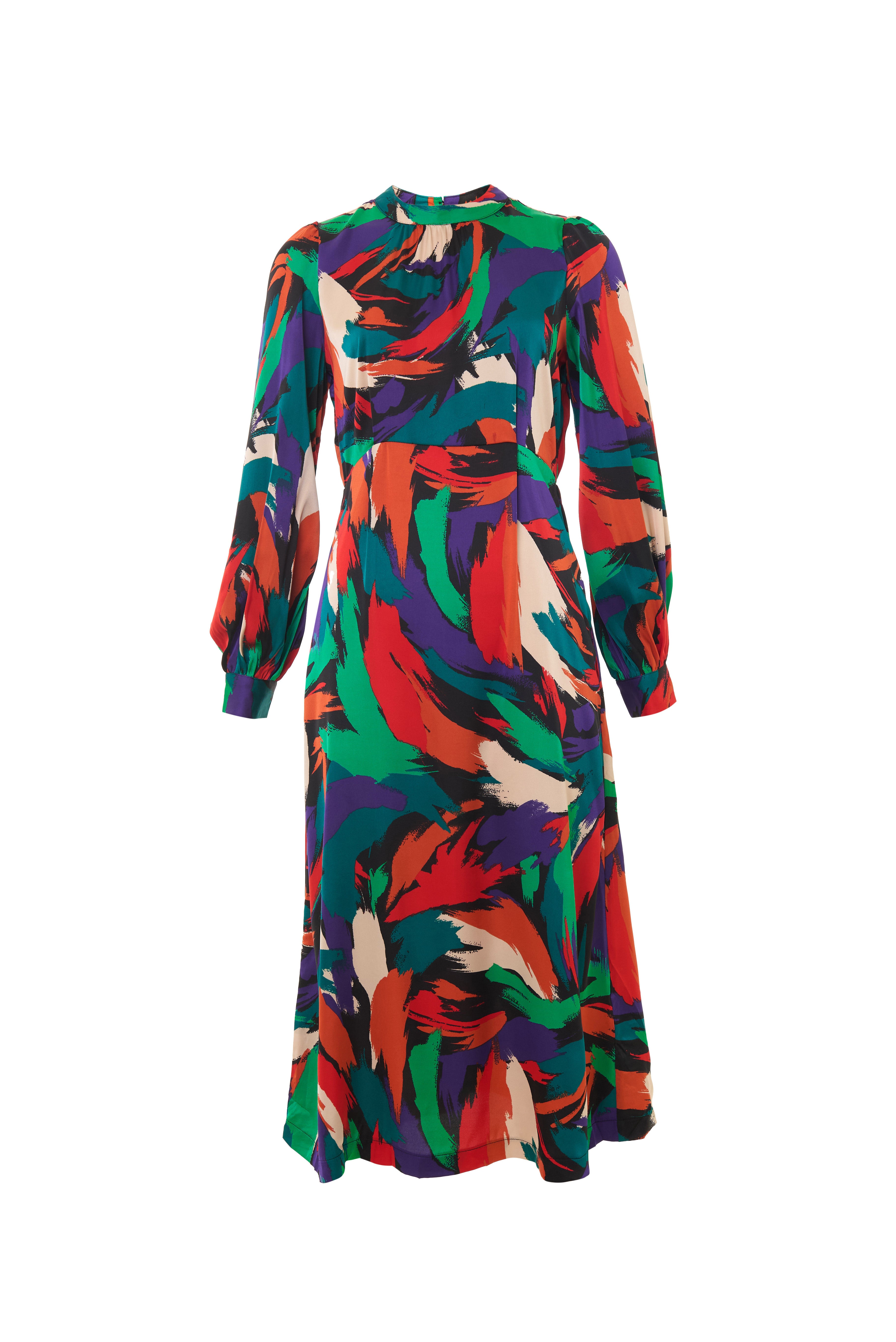 Avion Hofmann Print Long Sleeve Midi Dress - Styled