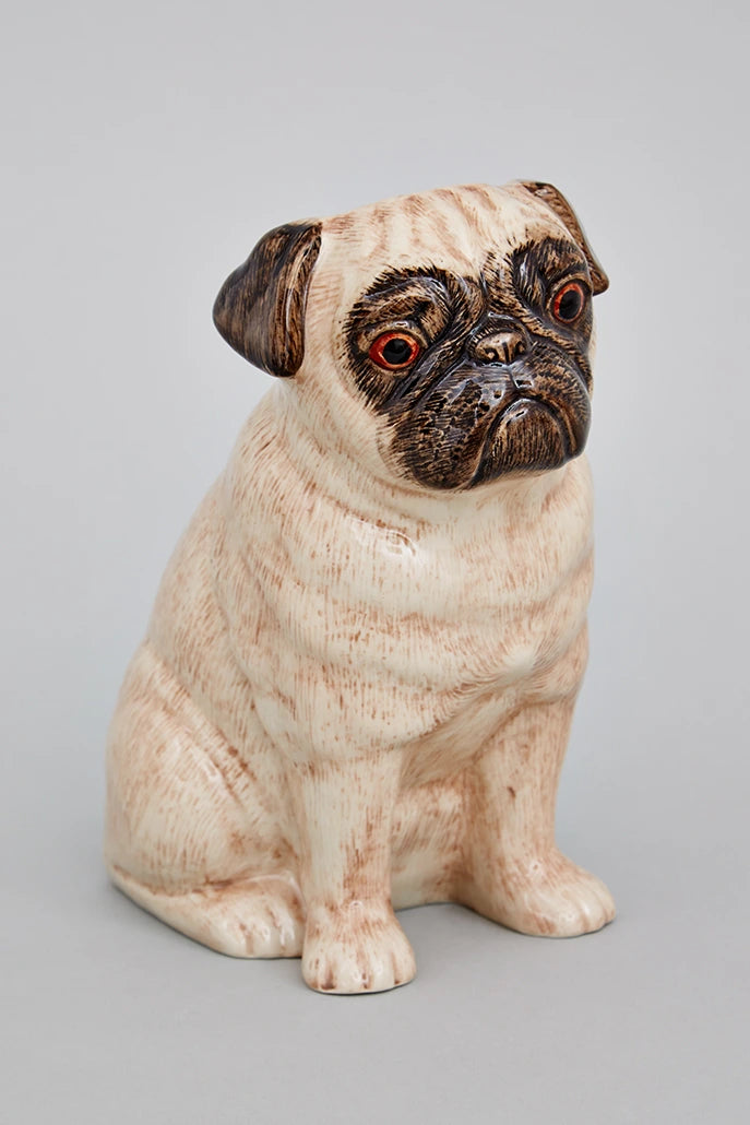 Pug Hand Painted Ceramic Vase