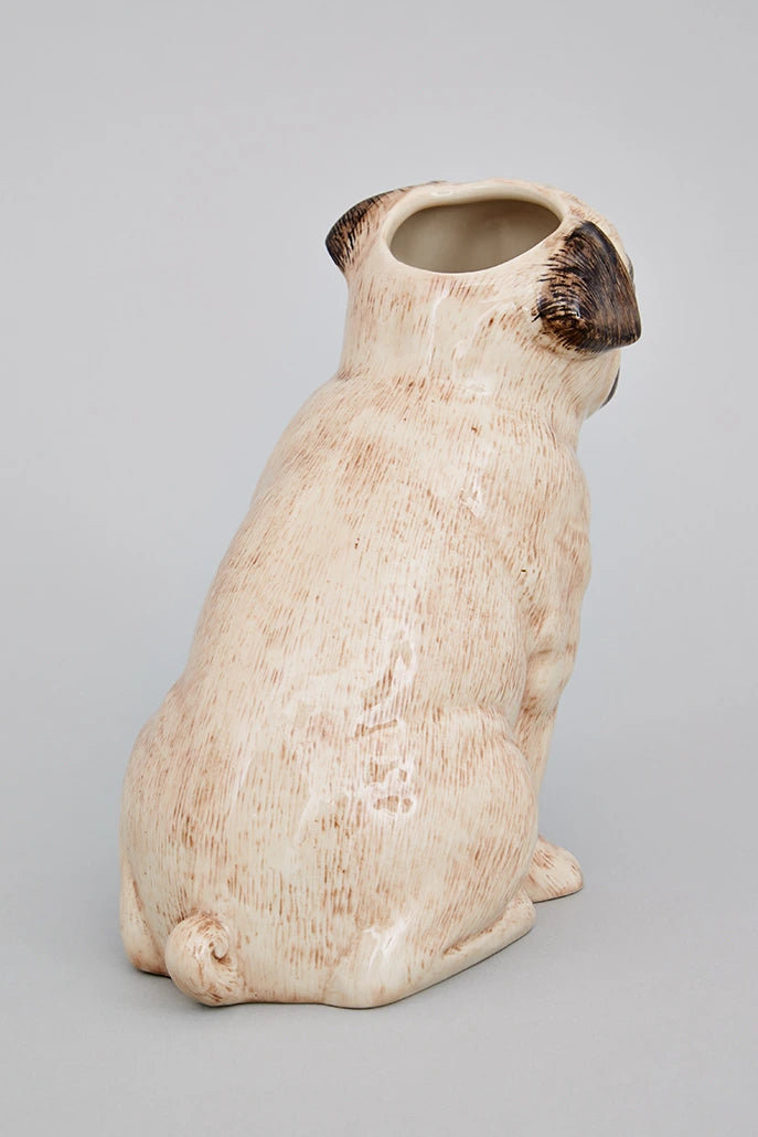 Pug Hand Painted Ceramic Vase