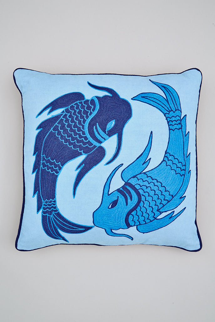Koi embroidered Cushion