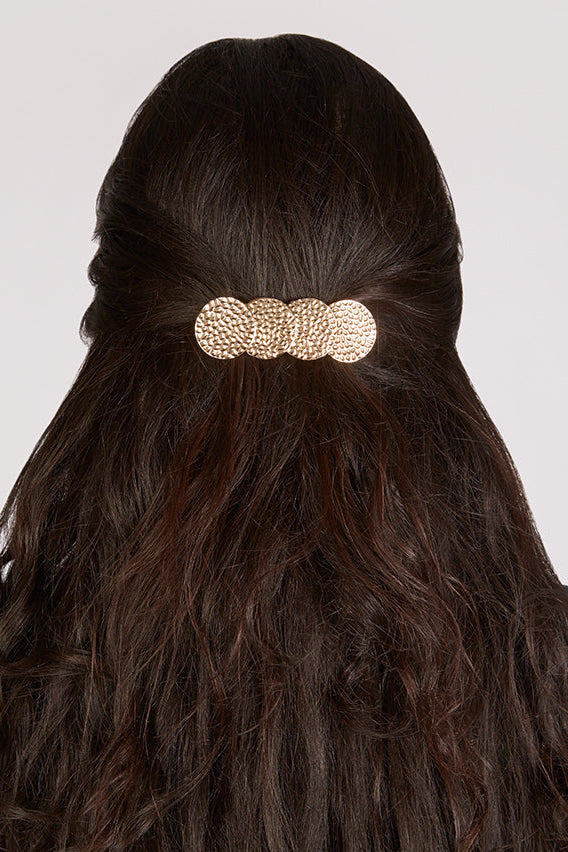 Anna Hammered Gold Hair Clip